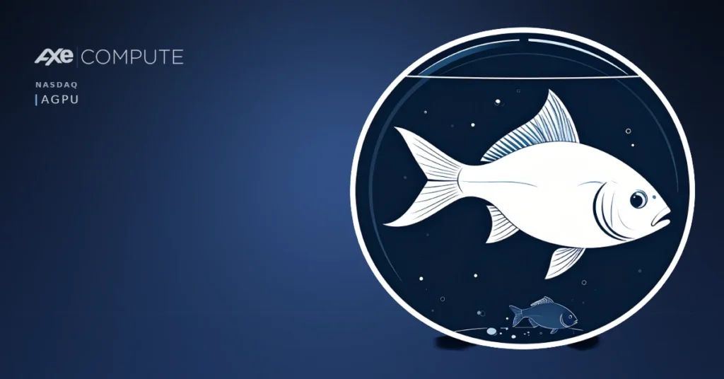 An image representing a big fish in a fishbowl. It represents how big tech squeezes everything out.