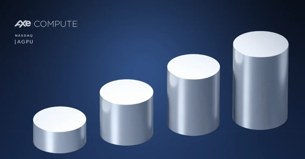 Four cylindrical steel forms arranged in ascending scale on a dark surface, representing the progression from NVIDIA B200 to GB200 NVL72, B300, and GB300 NVL72…Four cylindrical steel forms arranged in ascending scale on a dark surface, representing the progression from NVIDIA B200 to GB200 NVL72, B300, and GB300 NVL72 across NVIDIA's Blackwell GPU family.